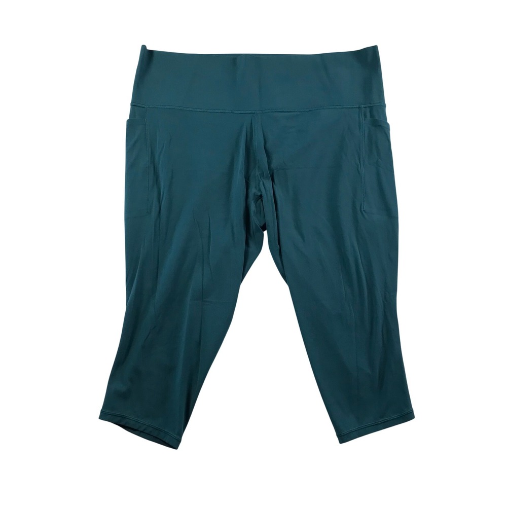 Athleta Salutation Stash Pocket II Capri Teal Blue High Rise Leggings 3X 530514